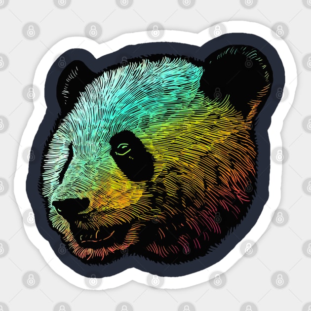 Cool Colored Panda Sticker by barmalisiRTB